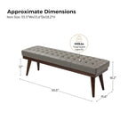 Felisa Modern Genuine Leather Tufted Bench With Solid Wood Base By HULALA HOME
