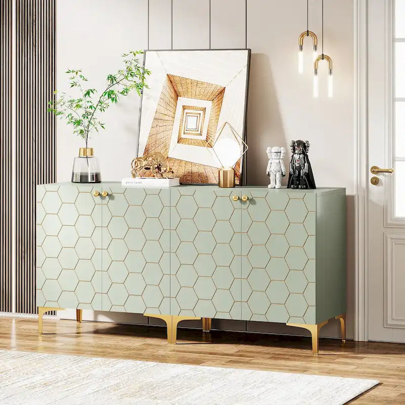31.5 Modern Accent Storage Cabinet for Living Room Kitchen (Set of 2 )