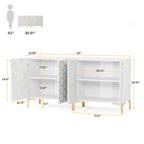31.5 Modern Accent Storage Cabinet for Living Room Kitchen (Set of 2 )