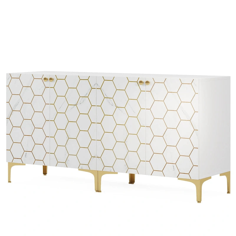31.5 Modern Accent Storage Cabinet for Living Room Kitchen (Set of 2 )