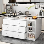 White Storage Sideboard - 63W - 6 Drawers & 2 Cabinets