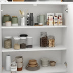 White Storage Sideboard - 63W - 6 Drawers & 2 Cabinets