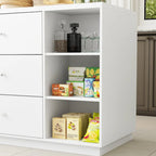 White Storage Sideboard - 63W - 6 Drawers & 2 Cabinets