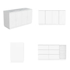 White Storage Sideboard - 63W - 6 Drawers & 2 Cabinets