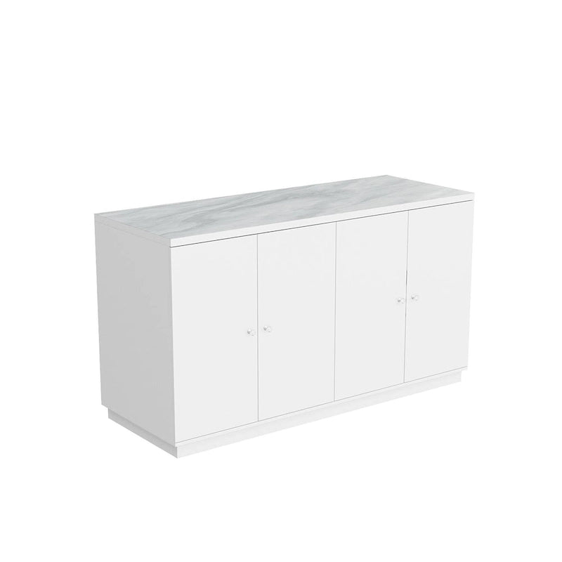 White Storage Sideboard - 63W - 6 Drawers & 2 Cabinets
