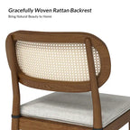 Konstantin Modern Solid Wood Dining Chair with Ratten Back and Removable Cushion Set of 2 by HULALA HOME