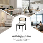 Konstantin Modern Solid Wood Dining Chair with Ratten Back and Removable Cushion Set of 2 by HULALA HOME