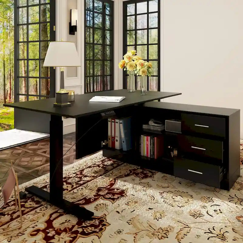 Super-Sized Standing Desk with Electric Lift - 63x31.5PC Desktop
