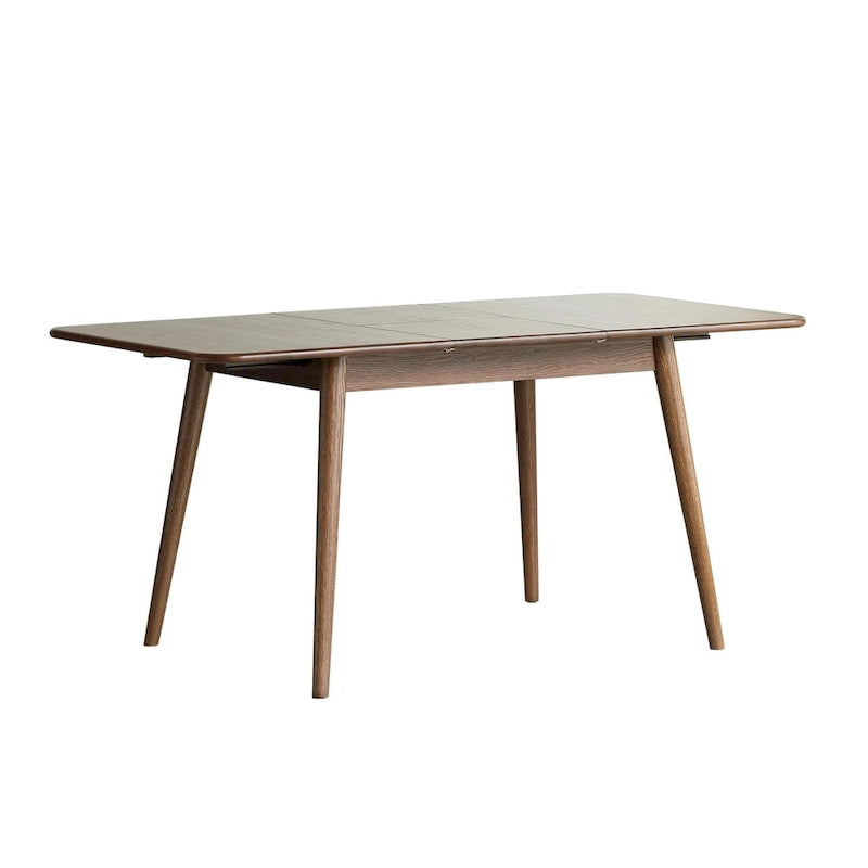 Nestfair Walnut Solid Oak Wood Extendable Meet Table Dining Table - N/A
