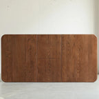 Nestfair Walnut Solid Oak Wood Extendable Meet Table Dining Table - N/A