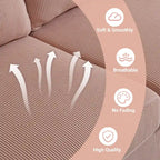 HOOOWOOO Modern Polyester Convertible Chaise Sofa with Metal Legs for Living Room