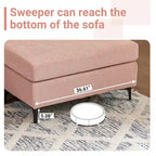 HOOOWOOO Modern Polyester Convertible Chaise Sofa with Metal Legs for Living Room