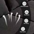 HOOOWOOO Modern Polyester Convertible Chaise Sofa with Metal Legs for Living Room