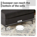 HOOOWOOO Modern Polyester Convertible Chaise Sofa with Metal Legs for Living Room