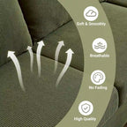 HOOOWOOO Modern Polyester Convertible Chaise Sofa with Metal Legs for Living Room