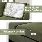 HOOOWOOO Modern Polyester Convertible Chaise Sofa with Metal Legs for Living Room