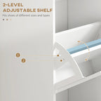 HOMCOM Shoe Cabinet for Entryway, Narrow Shoe Rack Storage Organizer with 3 Flip Drawers and Adjustable Shelves