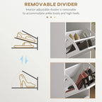 HOMCOM Shoe Cabinet for Entryway, Narrow Shoe Rack Storage Organizer with 3 Flip Drawers and Adjustable Shelves