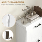 HOMCOM Shoe Cabinet for Entryway, Narrow Shoe Rack Storage Organizer with 3 Flip Drawers and Adjustable Shelves