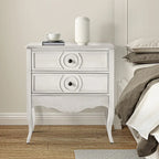 Sidney Traditional 3-Drawer Nightstand with Built-In Outlets and USB by HULALA HOME