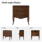 Sidney Traditional 3-Drawer Nightstand with Built-In Outlets and USB by HULALA HOME