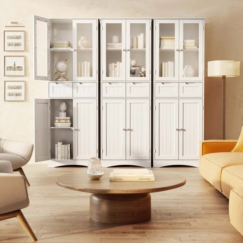 Tall Kitchen Pantry Cabinet, Freestanding Storage Cabinet, Bathroom Storage Cabinet with Doors