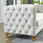 82.2-Inch Velvet Corner Sofa, L-Shaped Sectional Couch, 5-Seater Corner Sofas with 3 Cushions for Living Room, Bedroom, Apartmen