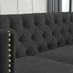 82.2-Inch Velvet Corner Sofa, L-Shaped Sectional Couch, 5-Seater Corner Sofas with 3 Cushions for Living Room, Bedroom, Apartmen