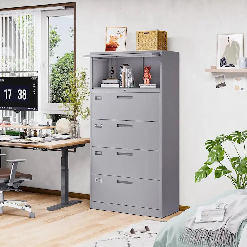 Steel Lateral File Cabinet with Lock