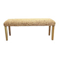 M4H Chania Solid Wood Natural Water Hyacinth Indoor Bench