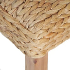 M4H Chania Solid Wood Natural Water Hyacinth Indoor Bench