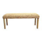 M4H Chania Solid Wood Natural Water Hyacinth Indoor Bench
