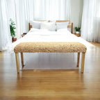 M4H Chania Solid Wood Natural Water Hyacinth Indoor Bench
