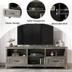 70 inch Farmhouse TV Stand with Storage 2 Drawers - M