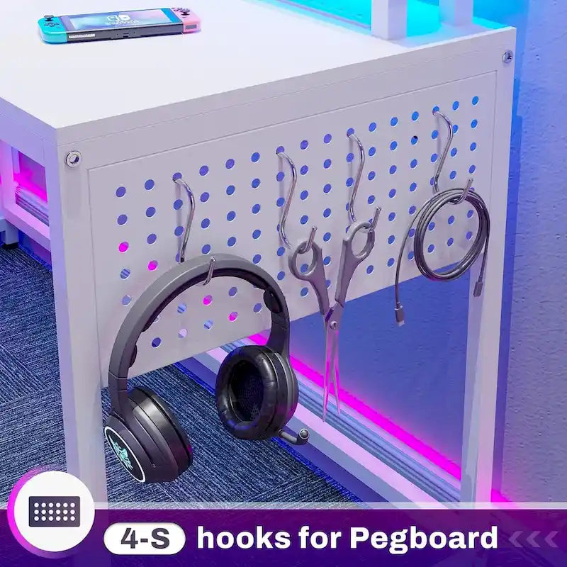 63.8 L Shaped Desk, Reversible Computer Desk Gaming Desk
