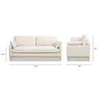 Pasadena 75.5 Velvet Modern Farmhouse Loose Pillow-Back Sofa