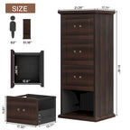 4-Drawer Wood Vertical File Filing Cabinet with Removable Hanging Rod for A4 /Letter Size