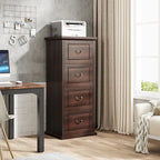 4-Drawer Wood Vertical File Filing Cabinet with Removable Hanging Rod for A4 /Letter Size