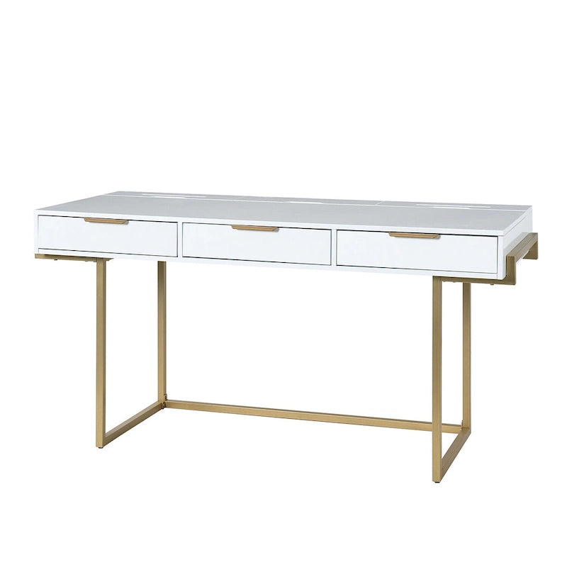 Patricia Modern 3 Drawer Desk with USB Ports and Outlet by HULALA HOME