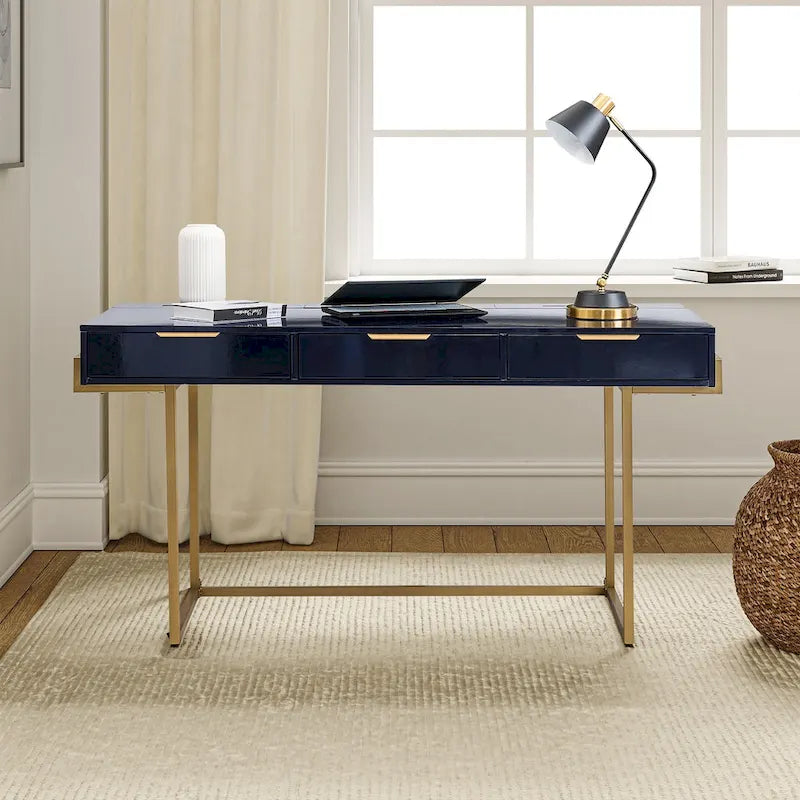 Patricia Modern 3 Drawer Desk with USB Ports and Outlet by HULALA HOME