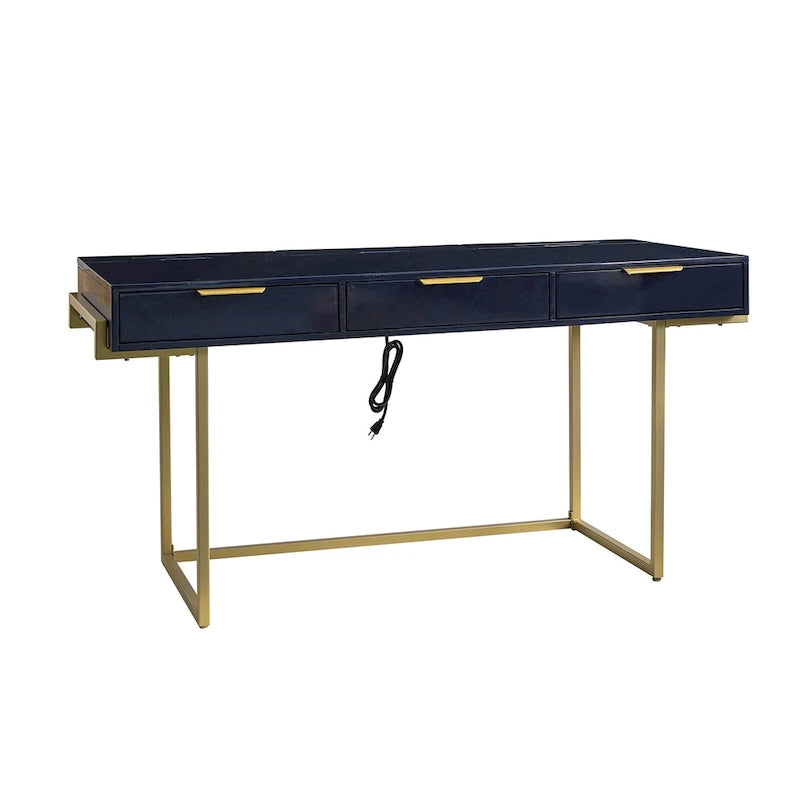 Patricia Modern 3 Drawer Desk with USB Ports and Outlet by HULALA HOME