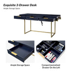 Patricia Modern 3 Drawer Desk with USB Ports and Outlet by HULALA HOME