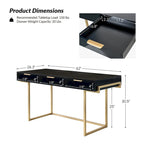 Patricia Modern 3 Drawer Desk with USB Ports and Outlet by HULALA HOME