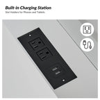 Patricia Modern 3 Drawer Desk with USB Ports and Outlet by HULALA HOME