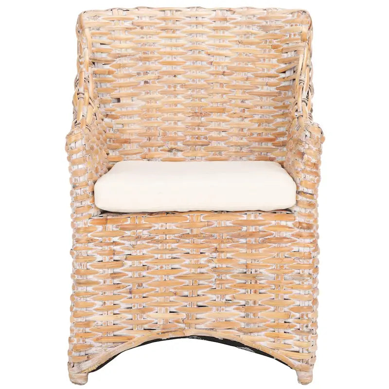 Cheryle Wicker Washed Brown Wingback Arm Chair (Fully Assembled) - 26 W x 23 D x 34 H - 26Wx23Dx34H