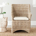  Cheryle Wicker Washed Brown Wingback Arm Chair (Fully Assembled) - 26 W x 23 D x 34 H - 26Wx23Dx34H