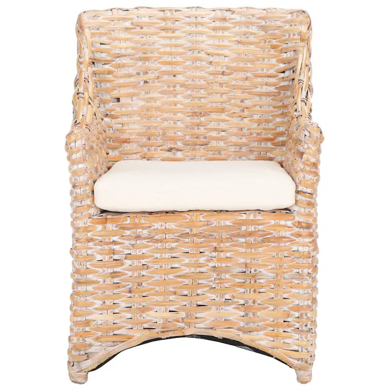 Cheryle Wicker Washed Brown Wingback Arm Chair (Fully Assembled) - 26 W x 23 D x 34 H - 26Wx23Dx34H