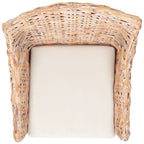 Cheryle Wicker Washed Brown Wingback Arm Chair (Fully Assembled) - 26 W x 23 D x 34 H - 26Wx23Dx34H