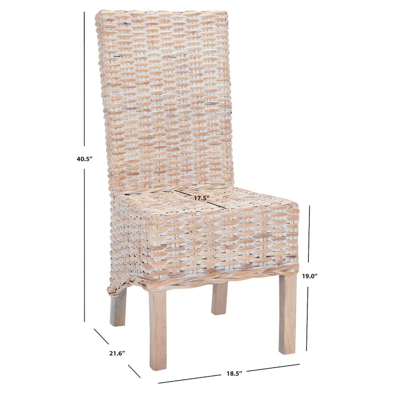 Cheryle Wicker Washed Brown Wingback Arm Chair (Fully Assembled) - 26 W x 23 D x 34 H - 26Wx23Dx34H