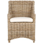 Cheryle Wicker Washed Brown Wingback Arm Chair (Fully Assembled) - 26 W x 23 D x 34 H - 26Wx23Dx34H